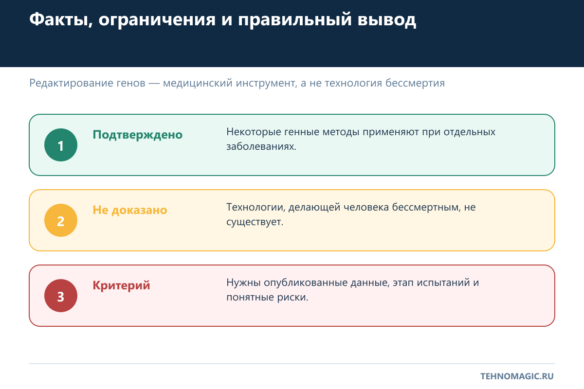 Факты о генной инженерии и ограничениях исследований долголетия