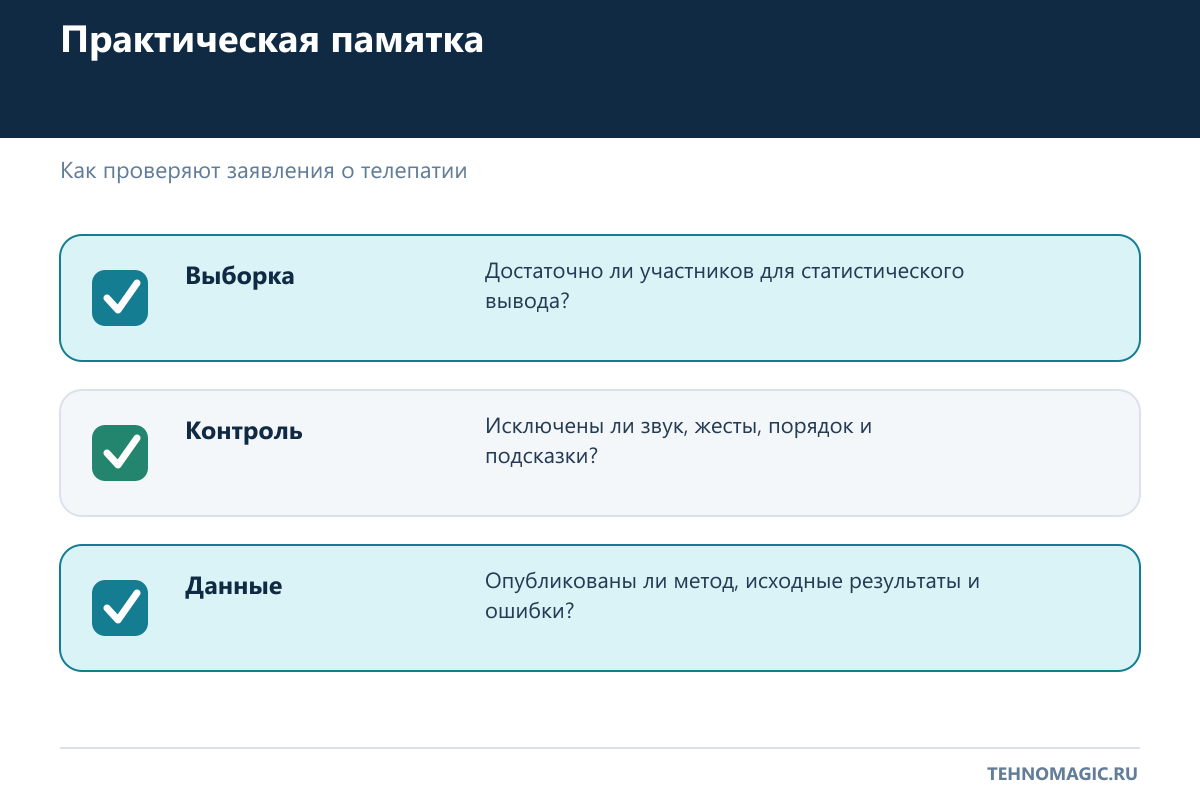 Памятка по оценке заявления о телепатии