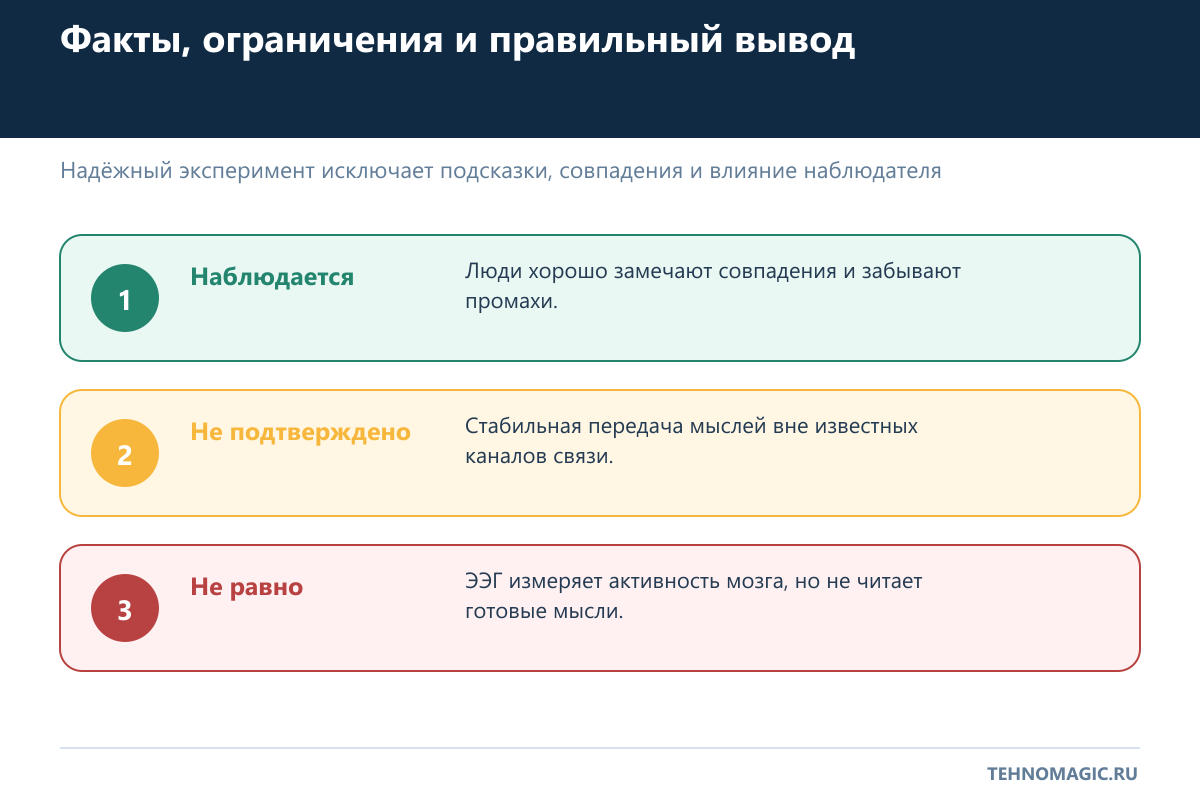 Научные факты и ограничения исследований телепатии