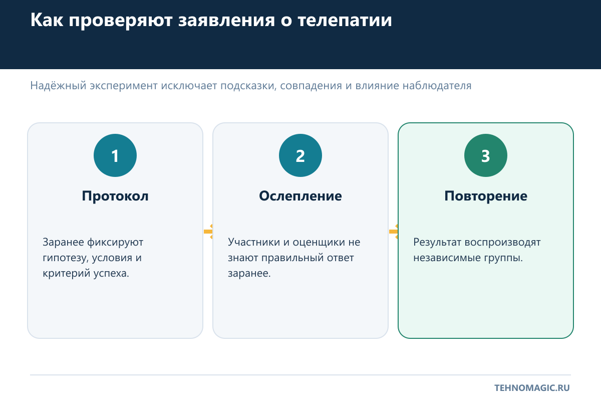 Как строят контролируемый эксперимент для проверки телепатии